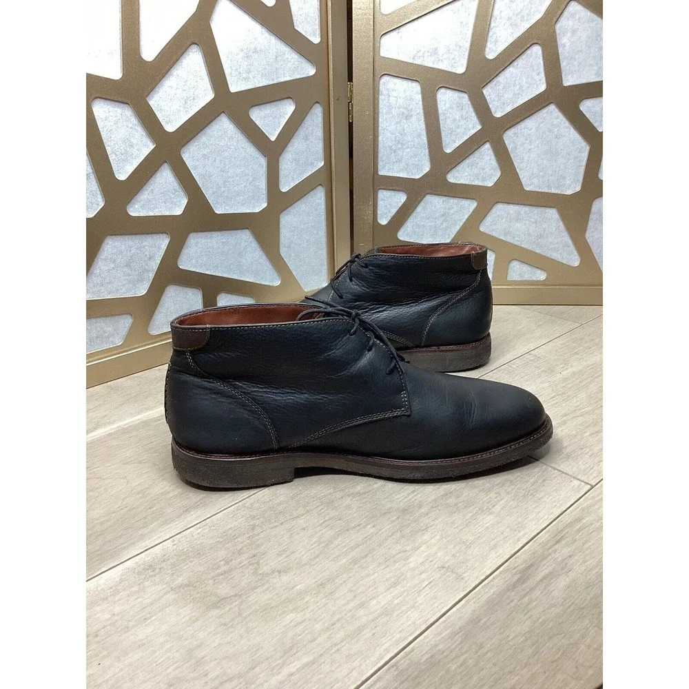 Johnston Murphy Men Copeland Chukka Black Tumbled Soft Sheep Leather 12 M Boots